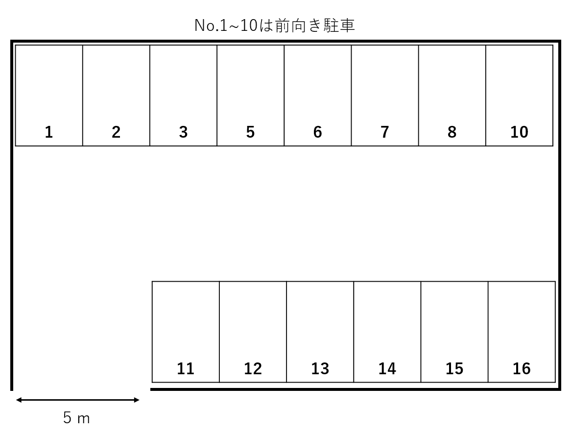 六ッ川３丁目　山崎パーキングの駐車配置図