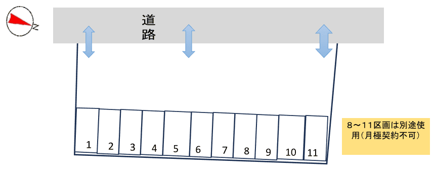 大平みどり駐車場の駐車配置図