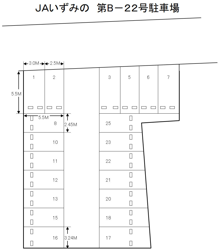 JAいずみの第B-22駐車場の駐車配置図