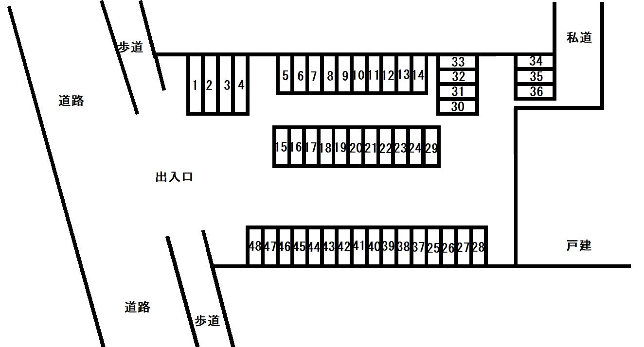 真野第２駐車場の駐車配置図