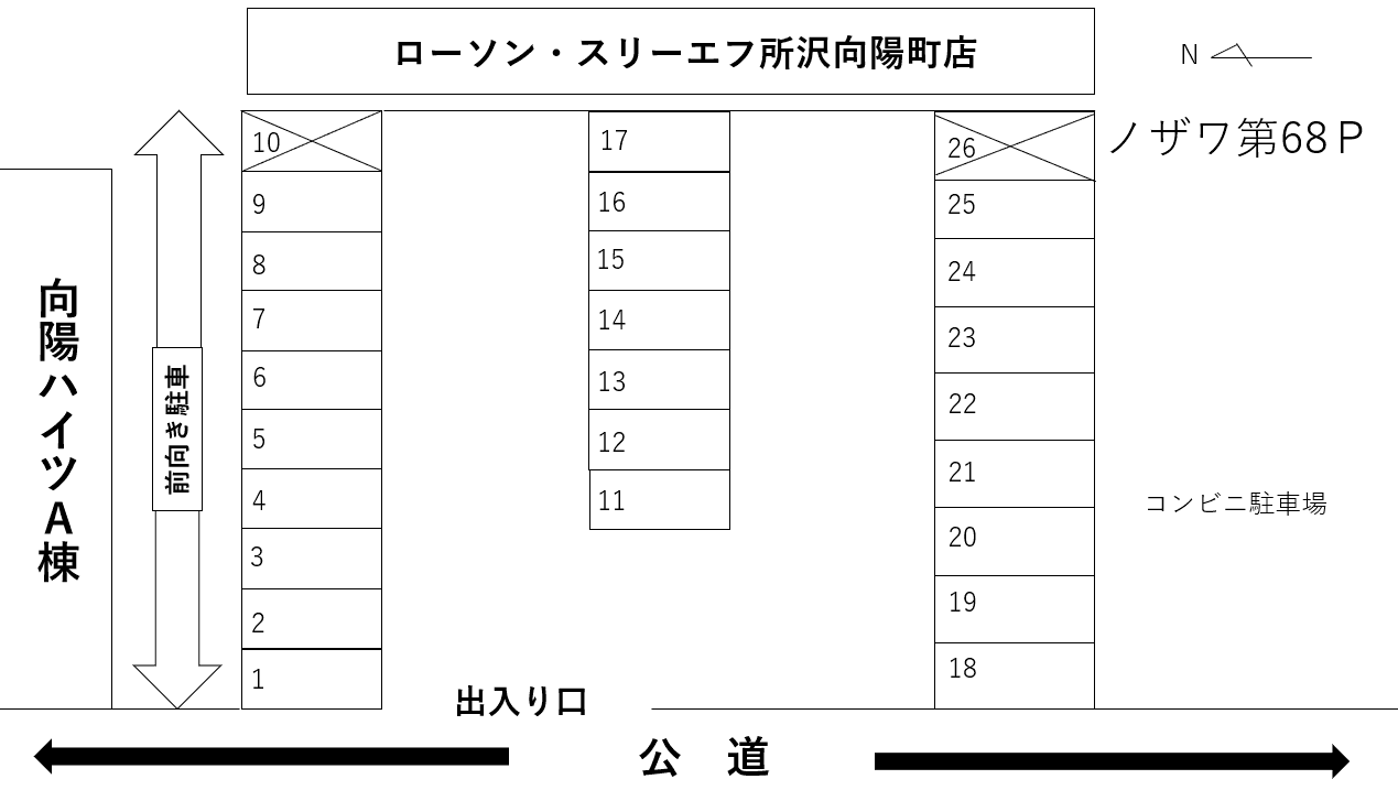 ノザワ第６８駐車場の駐車配置図