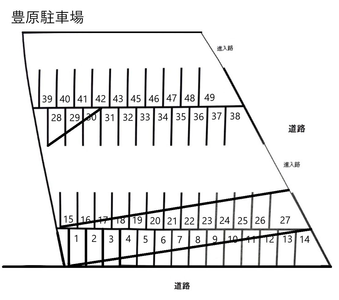 豊原駐車場の駐車配置図