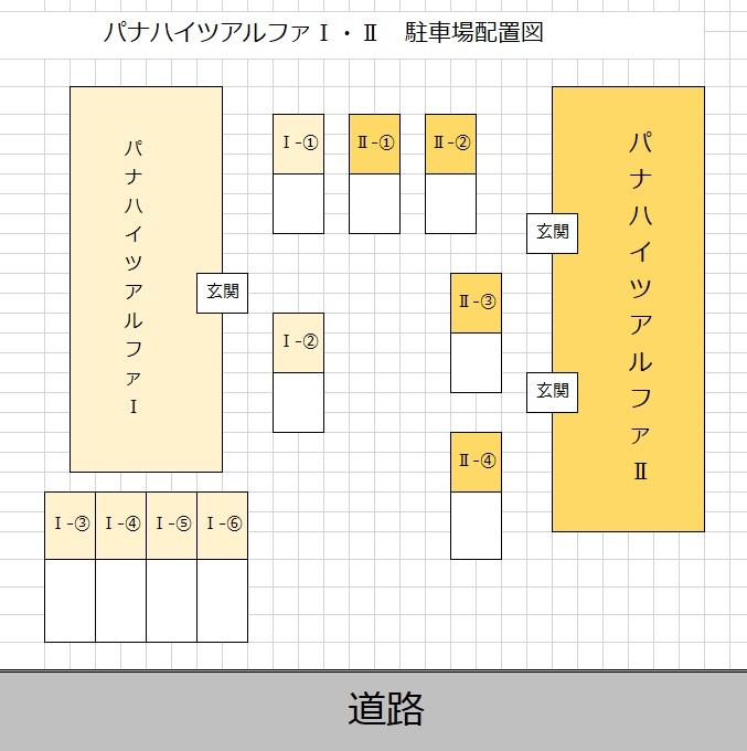 パナハイツアルファⅠの駐車配置図