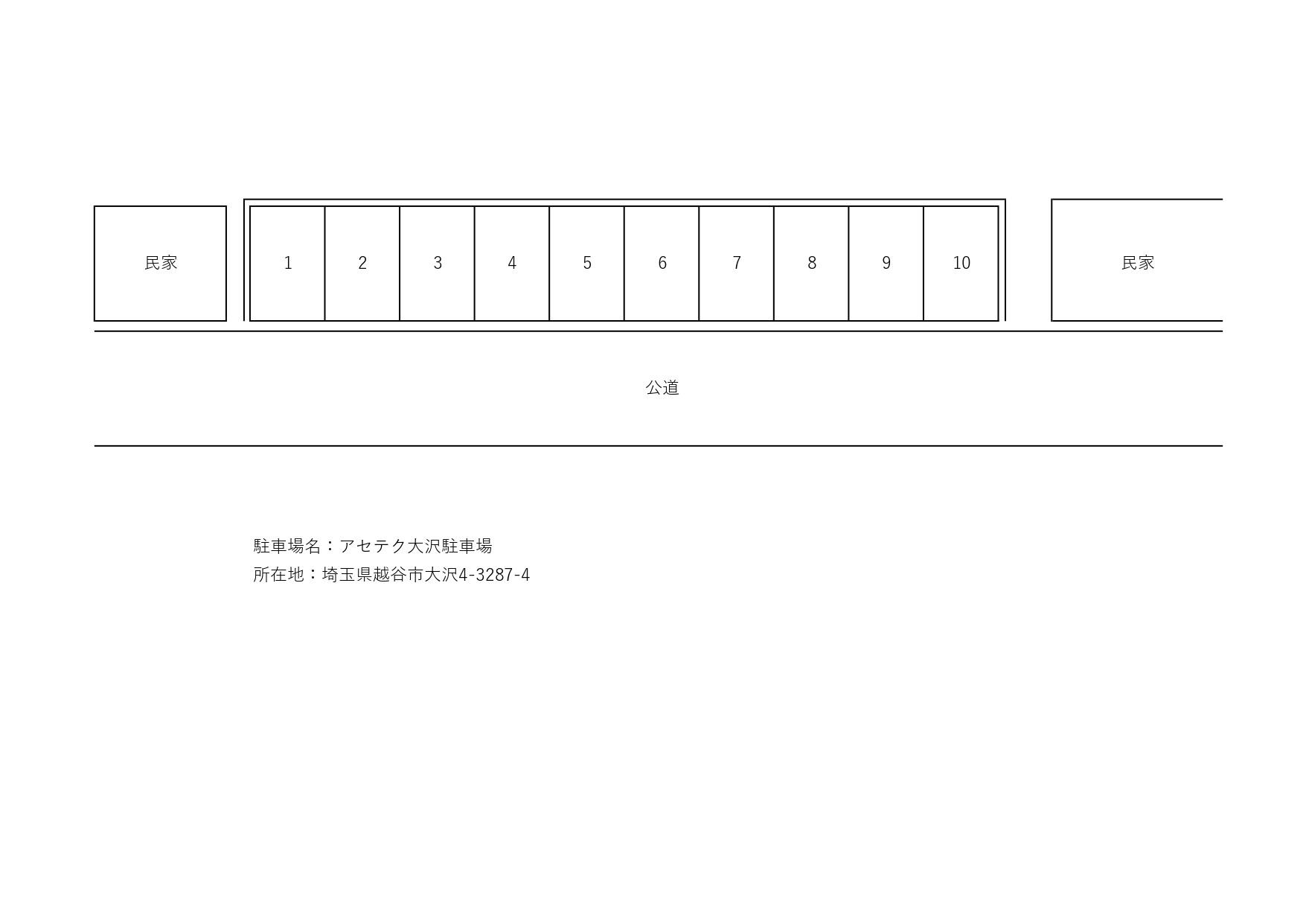 アセテク大沢駐車場の駐車配置図