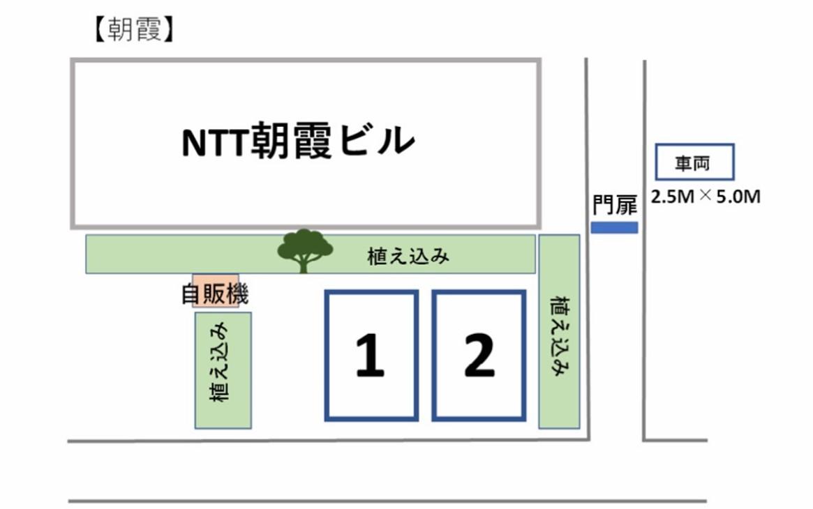 朝霞駐車場の駐車配置図