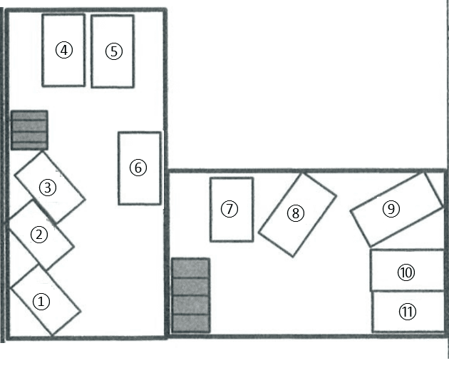 安谷屋駐車場の駐車配置図