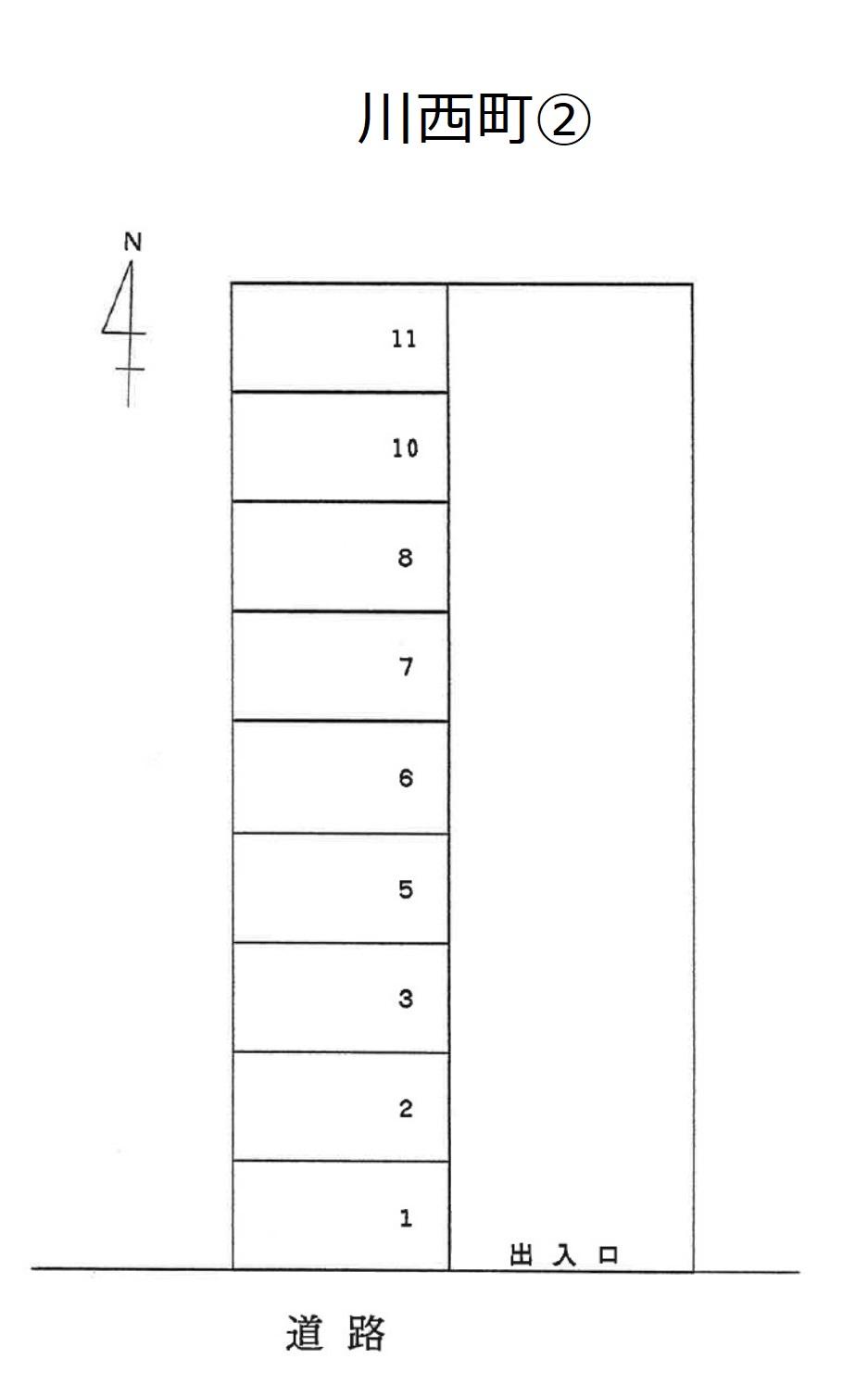 川西町②の駐車配置図