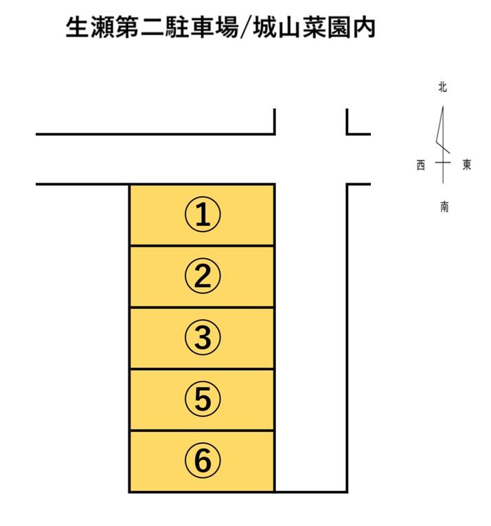 生瀬高台第二駐車場（菜園生瀬内）の駐車配置図