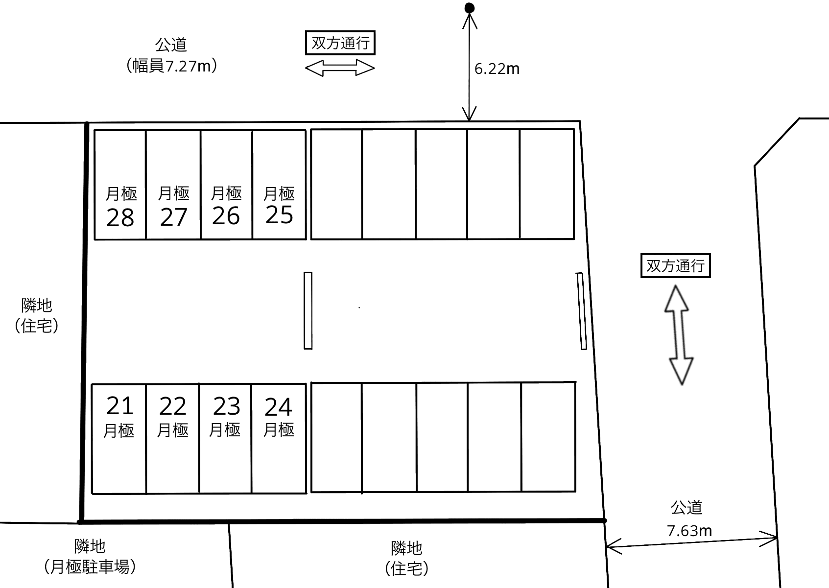 名古屋庄内通１丁目の駐車配置図