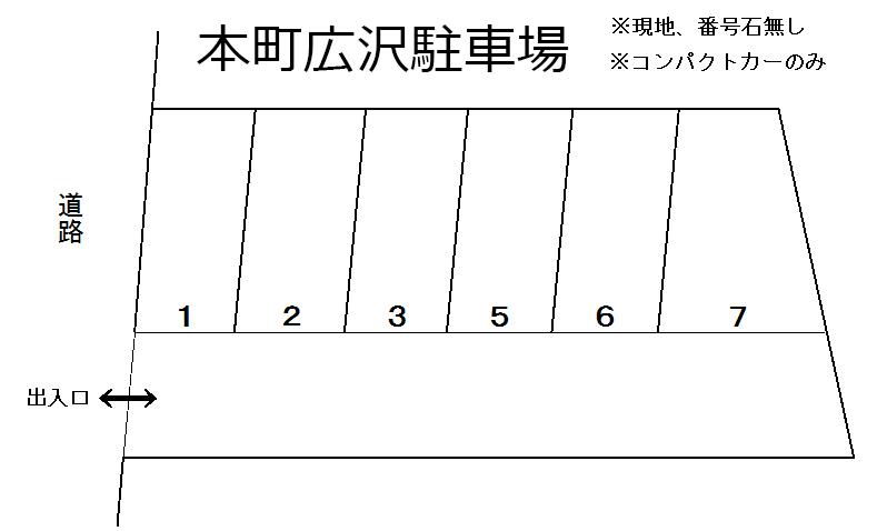 本町広沢駐車場の駐車配置図