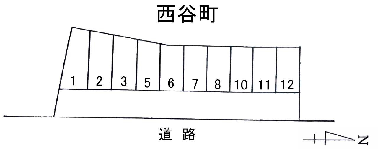 西谷町の駐車配置図