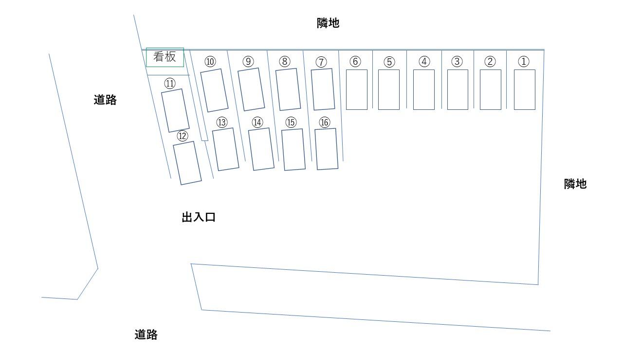 仲吉駐車場の駐車配置図