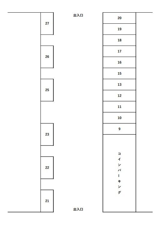 上賀茂ガレージの駐車配置図
