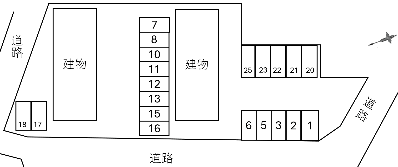 Ｒａｆｆｉｎｅ ＭＩＲＡＩ Ａの駐車配置図