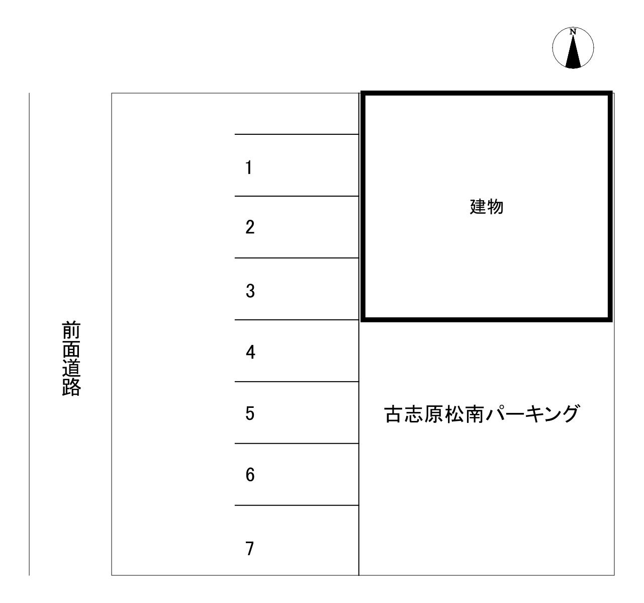 古志原松南パーキングの駐車配置図