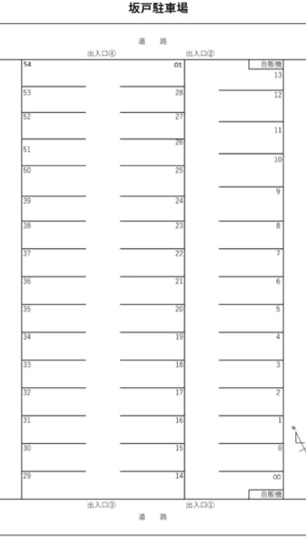 坂戸駐車場の駐車配置図