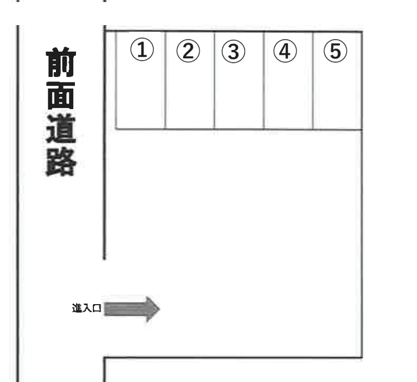 由宇町中央2丁目駐車場の駐車配置図