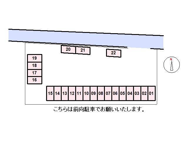 下小林町42-1（家泉様）貸駐車場の駐車配置図