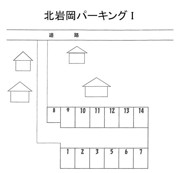 北岩岡パーキングの駐車配置図
