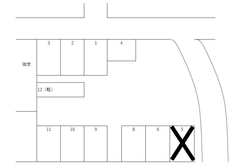 辻駐車場の駐車配置図