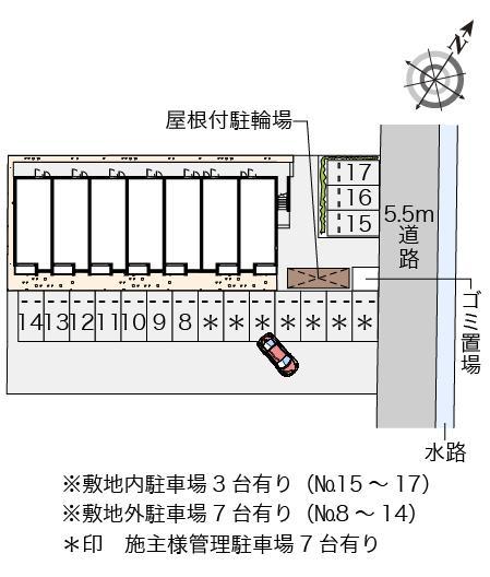 ミランダミルティユ(55743)　敷地外駐車場の駐車配置図