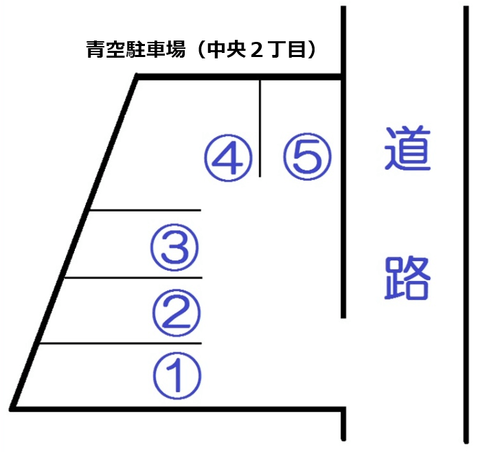 青空駐車場(中央2丁目)の駐車配置図