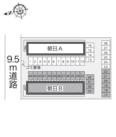 朝日Ｂ(22202)の駐車配置図