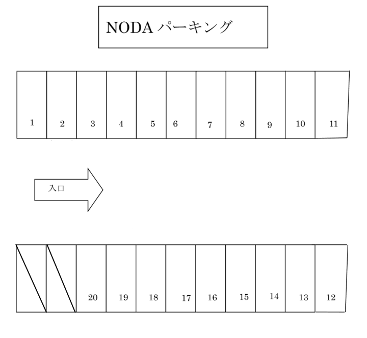 NODAパーキングの駐車配置図