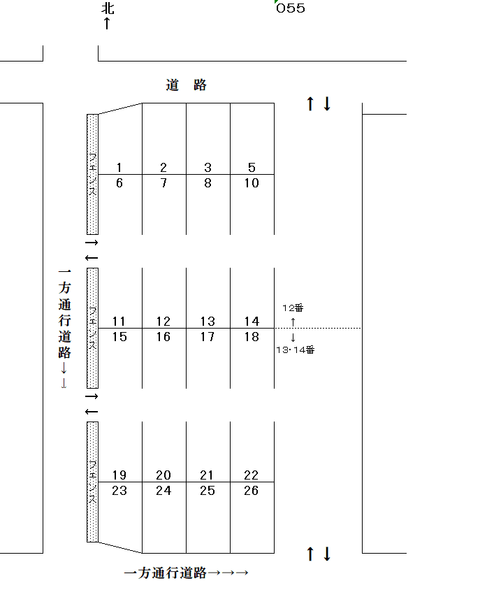 岩倉－55の駐車配置図