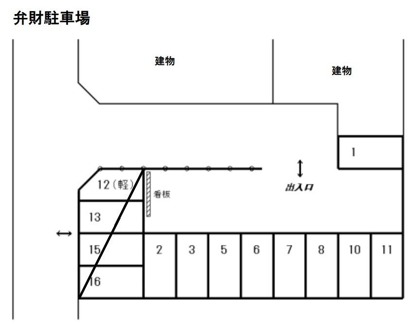 弁財駐車場の駐車配置図