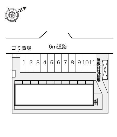 フルール竹ノ下(17057)の駐車配置図