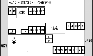 ふたばパーキングの駐車配置図