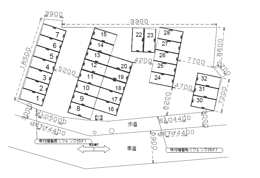 エコロパーク 水元第４駐車場の駐車配置図