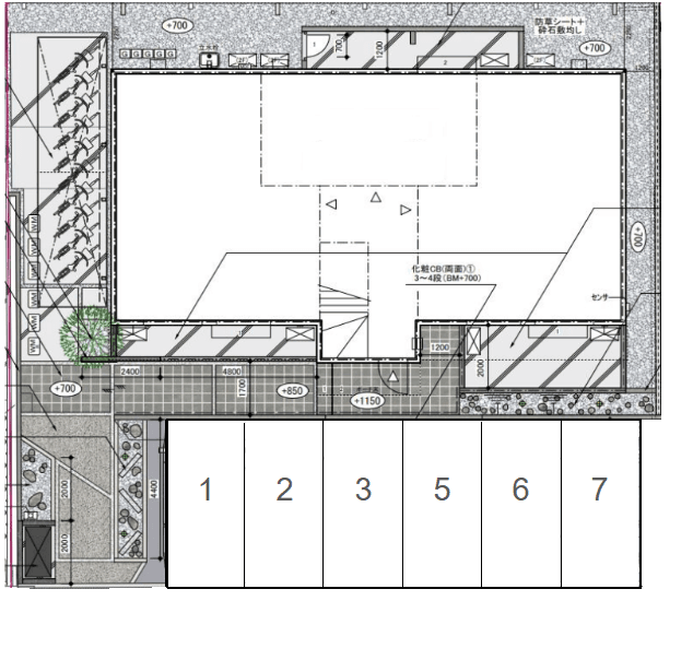 グランディール学園前　駐車場の駐車配置図