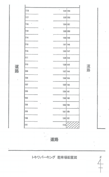 トキワパーキングの駐車配置図