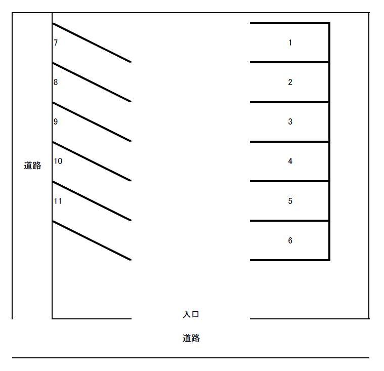 真鍋６丁目前島駐車場の駐車配置図