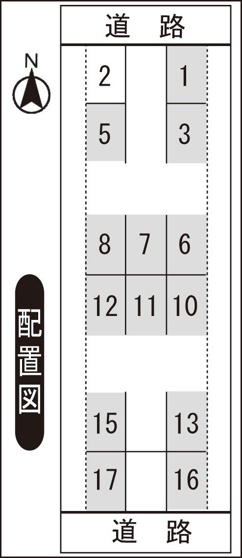 二の宮1丁目Oパーキングの駐車配置図