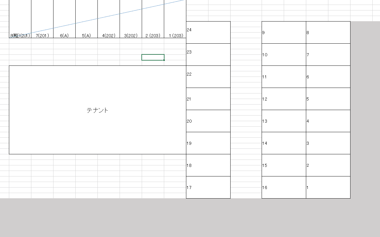 大津新崎貸駐車場の駐車配置図
