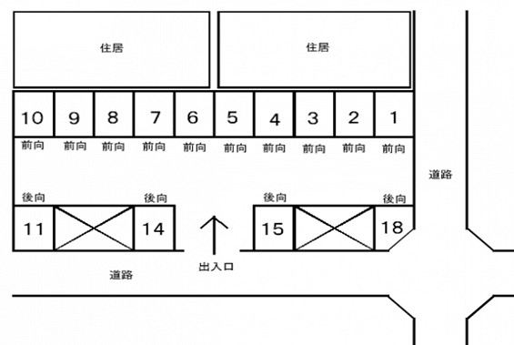 川崎PKの駐車配置図
