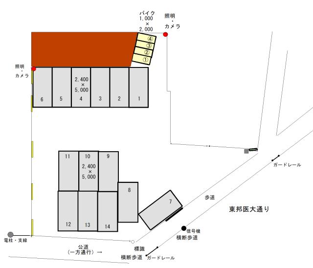 ミノラスパーキング蒲田１丁目第７の駐車配置図