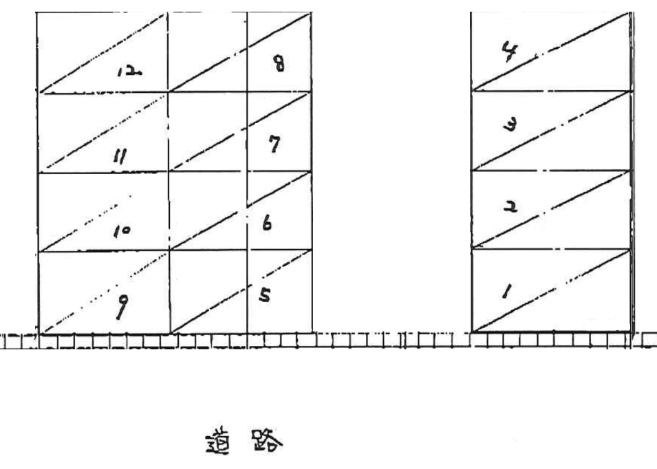 15・有馬駐車場（No.01～No.06）の駐車配置図