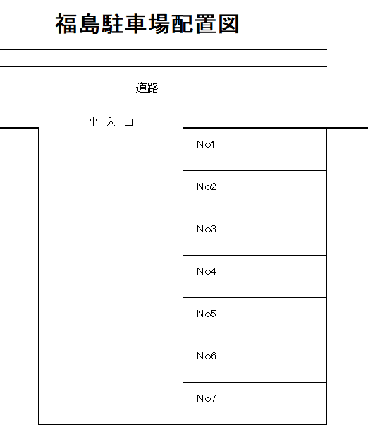 福島駐車場の駐車配置図