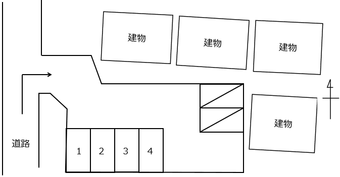 泉町滝尻月ぎめ駐車場の駐車配置図