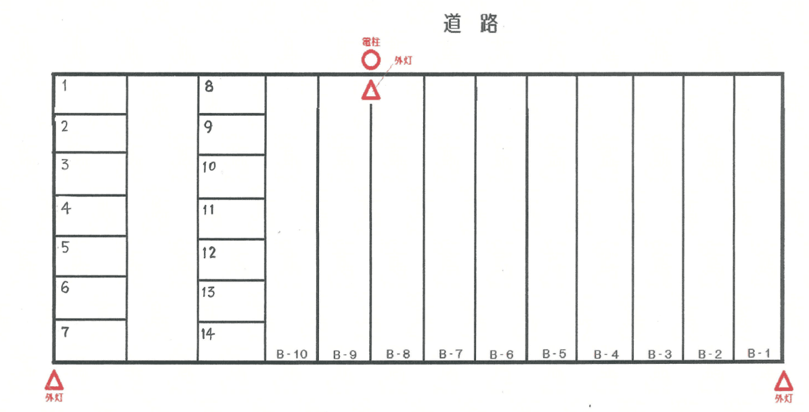 柴田ガレージの駐車配置図