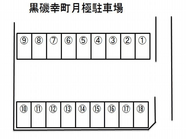 黒磯幸町月極駐車場の駐車配置図