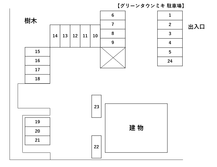 グリーンタウンミキの駐車配置図