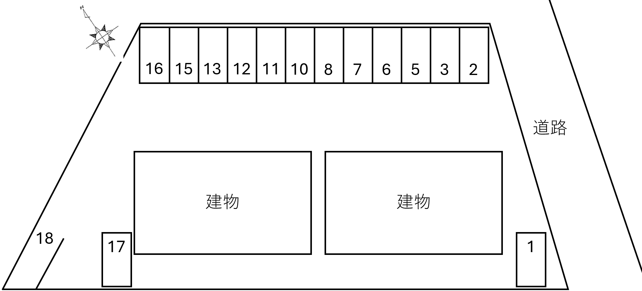 プライム・ガーデン河口湖Ａの駐車配置図