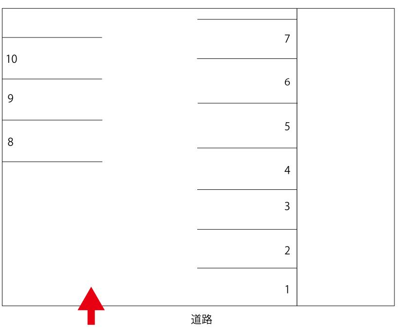 大橋通5丁目29番青空駐車場の駐車配置図