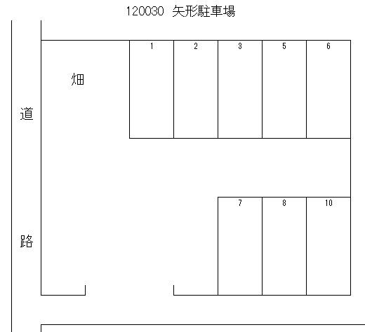 矢形駐車場の駐車配置図
