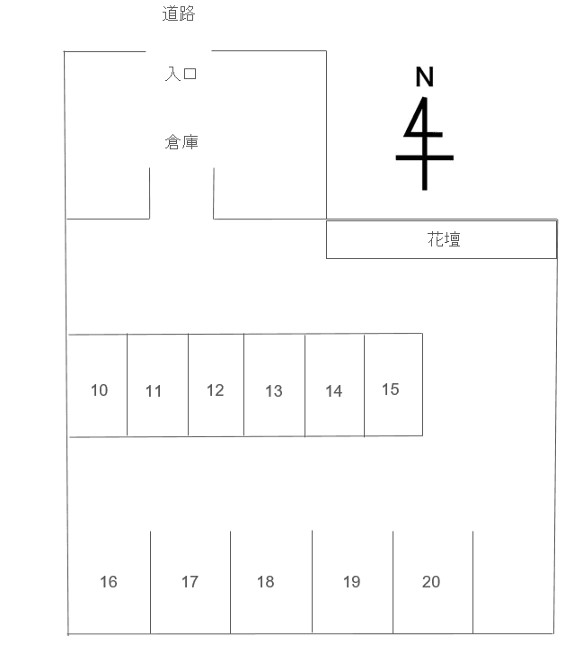 姫路市四郷町駐車場の駐車配置図